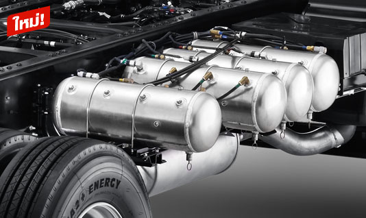ระบบเบรกแบบลมล้วน ( Full Air Brake ) เพิ่มความมั่นใจด้วยประสิทธิภาพที่เหนือกว่า การตอบสนองดีกว่า บำรุงรักษาง่าย